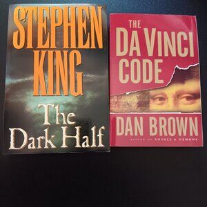 TWO PAPERBACK NOVELS: THE DARK HALF and THE DA VINCI CODE